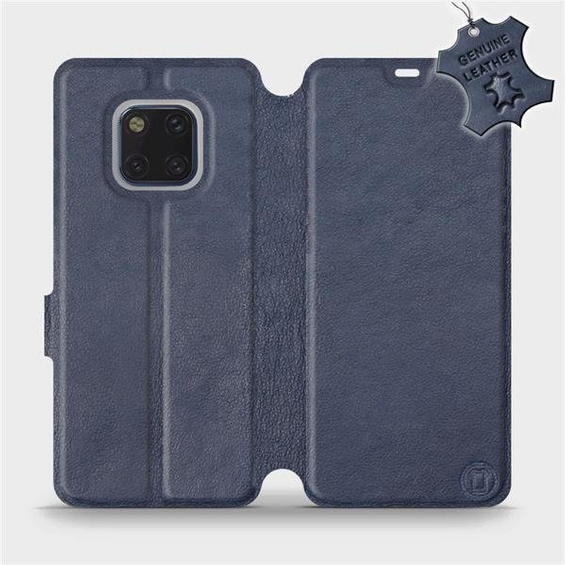 Etui ze skóry naturalnej do Huawei Mate 20 Pro - wzór Blue Leather