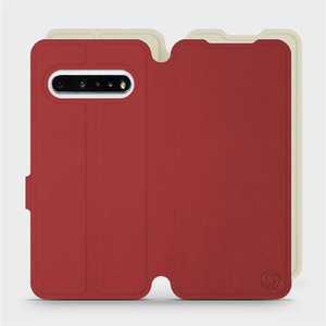 Etui Soft Touch do LG V60 ThinQ 5G - wzór Zachodząca czerwień z platyną