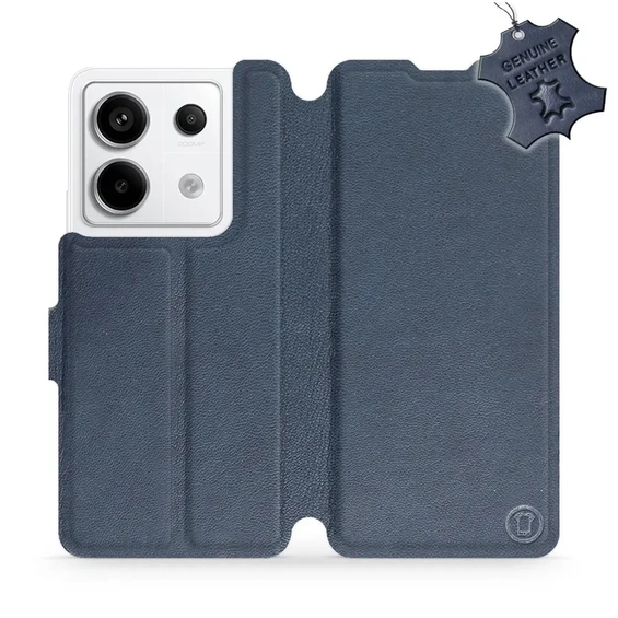 Etui ze skóry naturalnej do Xiaomi Redmi Note 13 PRO - wzór Blue Leather