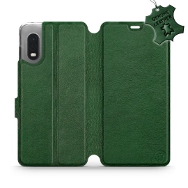 Etui ze skóry naturalnej do Samsung Galaxy Xcover PRO - wzór Green Leather
