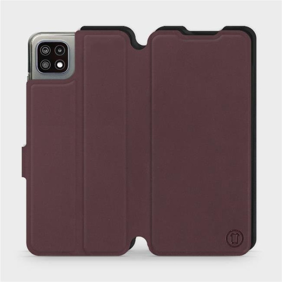 Etui Soft Touch do Samsung Galaxy A22 5G - wzór Matowy burgund z czernią