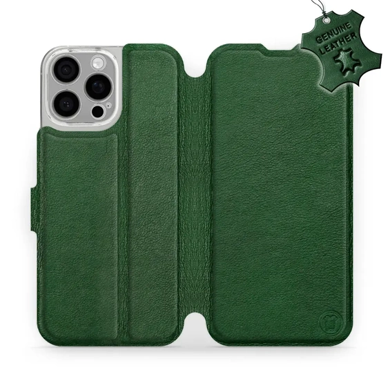 Etui ze skóry naturalnej do Apple iPhone 16 Pro Max - wzór Green Leather