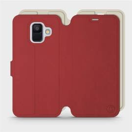 Etui Soft Touch do Samsung Galaxy A6 2018 - wzór Zachodząca czerwień z platyną