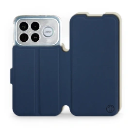 Etui Soft Touch do Xiaomi Poco F8 Ultra - wzór Głęboki granat z platyną