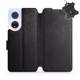 Etui ze skóry naturalnej do OPPO A98 5G - wzór Black Leather