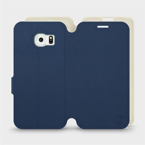 Etui Soft Touch do Samsung Galaxy S6 Edge - wzór Głęboki granat z platyną