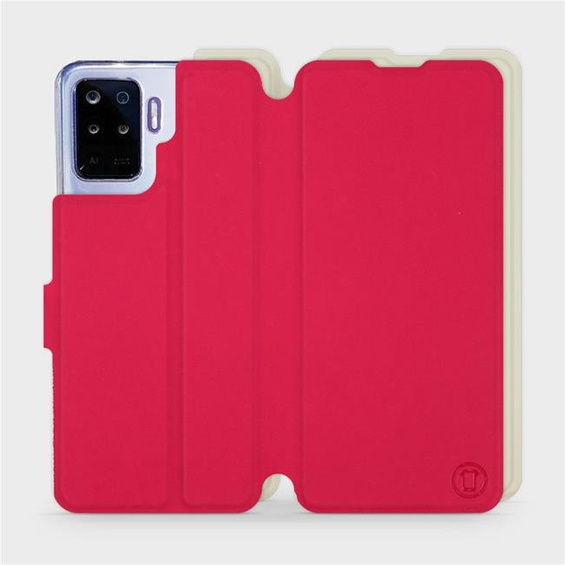 Etui Soft Touch do OPPO Reno 5 Lite - wzór Żywa czerwień z platyną