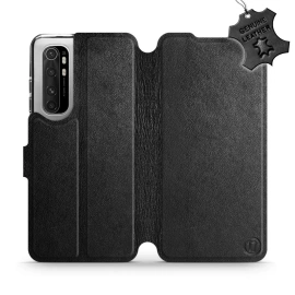 Etui ze skóry naturalnej do Xiaomi Mi Note 10 Lite - wzór Black Leather