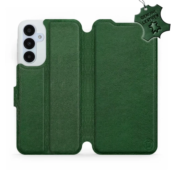 Etui ze skóry naturalnej do Samsung Galaxy A25 5G - wzór Green Leather