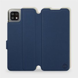 Etui Soft Touch do Samsung Galaxy A22 5G - wzór Głęboki granat z platyną