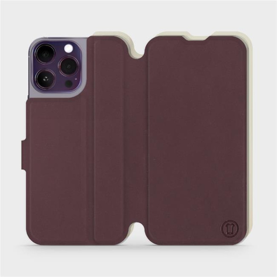 Etui Soft Touch do Apple iPhone 14 Pro Max - wzór Matowy burgund z platyną