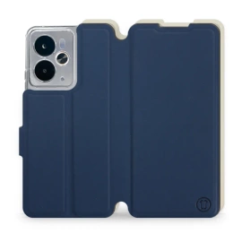 Etui Soft Touch do Realme 14 5G - wzór Głęboki granat z platyną