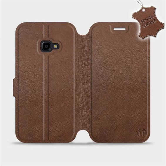 Etui ze skóry naturalnej do Samsung Galaxy Xcover 4 - wzór Brown Leather
