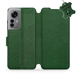 Etui ze skóry naturalnej do Xiaomi 12X - wzór Green Leather