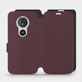 Etui Soft Touch do Motorola Moto E5 - wzór Matowy burgund z czernią