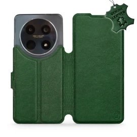 Etui ze skóry naturalnej do Huawei Nova 12i - wzór Green Leather
