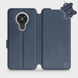 Etui ze skóry naturalnej do Nokia 5.3 - wzór Blue Leather