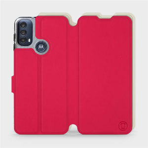 Etui Soft Touch do Motorola Moto E30 - wzór Żywa czerwień z platyną