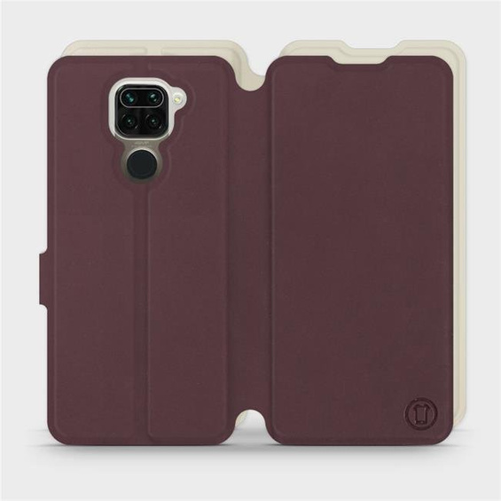 Etui Soft Touch do Xiaomi Redmi Note 9 - wzór Matowy burgund z platyną