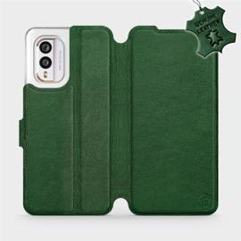 Etui ze skóry naturalnej do Nokia X30 5G - wzór Green Leather