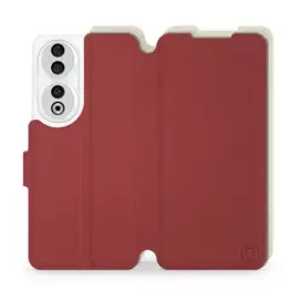 Etui Soft Touch do Huawei Honor 90 - wzór Zachodząca czerwień z platyną