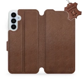 Etui ze skóry naturalnej do Samsung Galaxy A25 5G - wzór Brown Leather