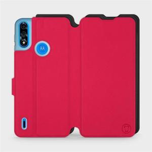 Etui Soft Touch do Motorola Moto E7i Power - wzór Żywa czerwień z czernią