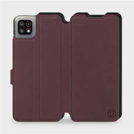 Etui Soft Touch do Samsung Galaxy A22 5G - wzór Matowy burgund z czernią