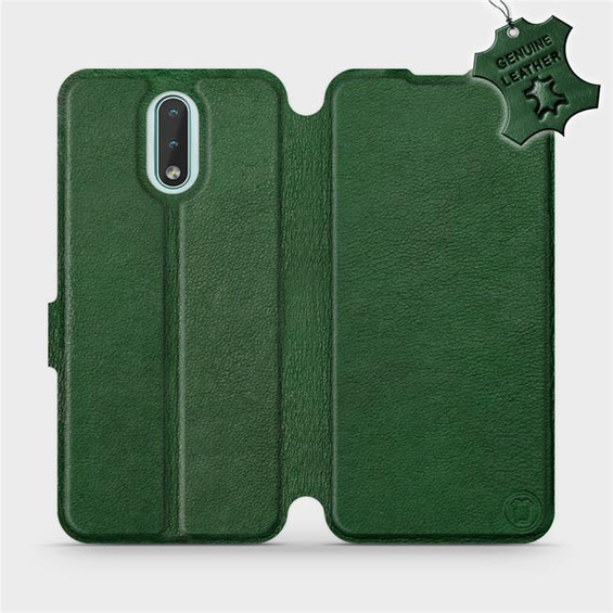 Etui ze skóry naturalnej do Nokia 2.3 - wzór Green Leather