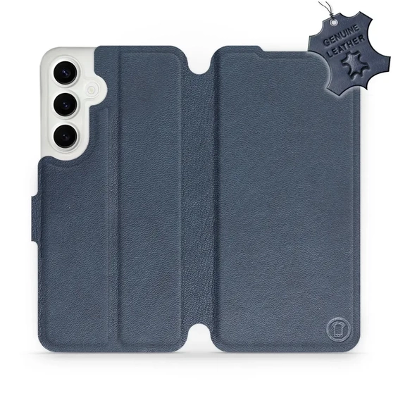 Etui ze skóry naturalnej do Samsung Galaxy S24 Plus - wzór Blue Leather