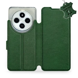 Etui ze skóry naturalnej do Xiaomi Redmi 14C - wzór Green Leather