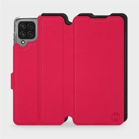Etui Soft Touch do Samsung Galaxy A22 4G - wzór Żywa czerwień z czernią