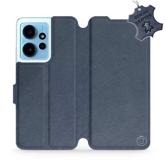 Etui ze skóry naturalnej do Xiaomi Redmi Note 12 4G - wzór Blue Leather
