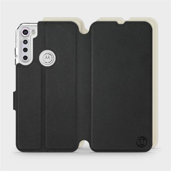 Etui Soft Touch do Motorola One Fusion Plus - wzór Satynowa czerń z platyną