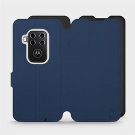 Etui Soft Touch do Motorola One Zoom - wzór Głęboki granat z czernią
