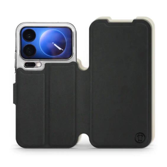 Etui Soft Touch do Xiaomi 17 Pro - wzór Satynowa czerń z platyną