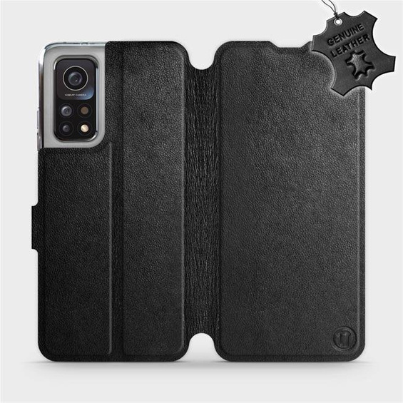 Etui ze skóry naturalnej do Xiaomi MI 10T Pro - wzór Black Leather