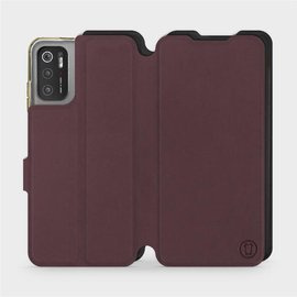Etui Soft Touch do Xiaomi POCO M3 Pro 5G - wzór Matowy burgund z czernią