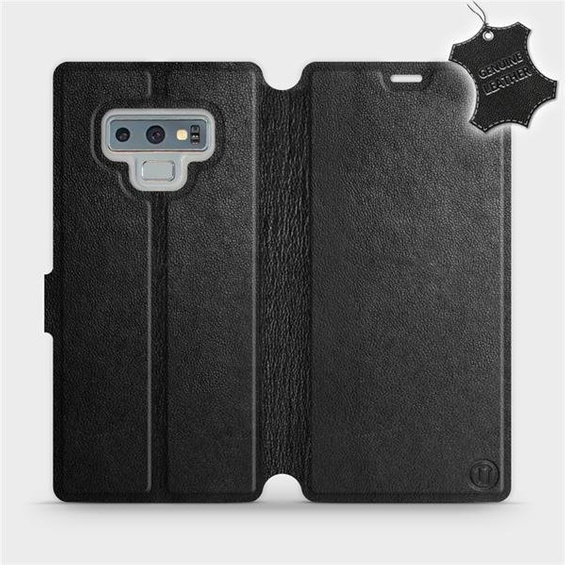 Etui ze skóry naturalnej do Samsung Galaxy Note 9 - wzór Black Leather