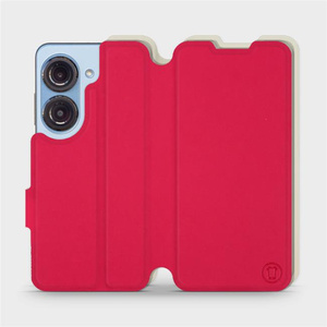 Etui Soft Touch do Asus Zenfone 9 - wzór Żywa czerwień z platyną