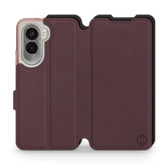 Etui Soft Touch do Xiaomi POCO M7 - wzór Matowy burgund z czernią