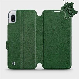 Etui ze skóry naturalnej do Samsung Galaxy A10 - wzór Green Leather