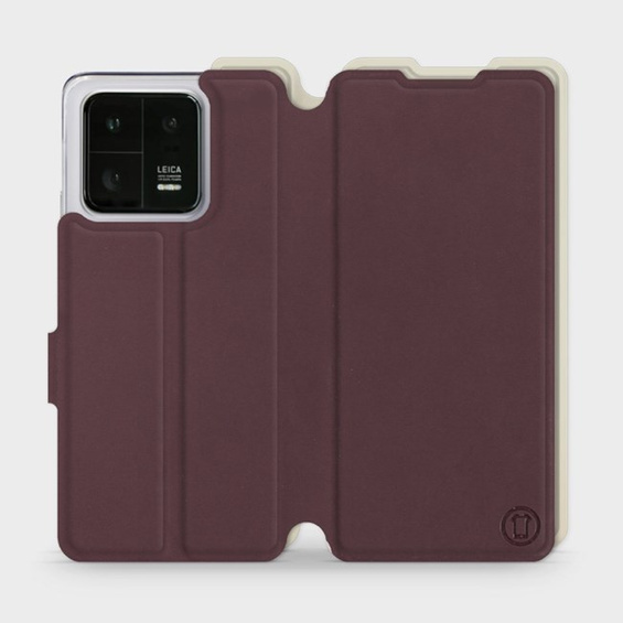 Etui Soft Touch do Xiaomi 13 Pro - wzór Matowy burgund z platyną