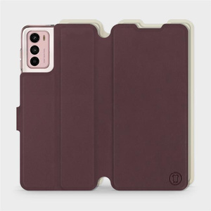 Etui Soft Touch do Motorola Moto G42 - wzór Matowy burgund z platyną