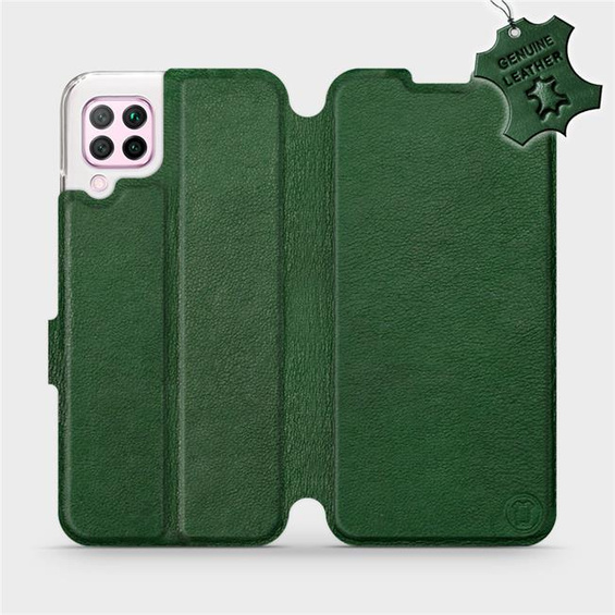 Etui ze skóry naturalnej do Huawei P40 Lite - wzór Green Leather