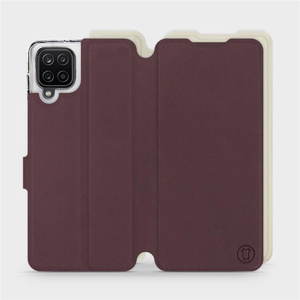 Etui Soft Touch do Samsung Galaxy A12 - wzór Matowy burgund z platyną