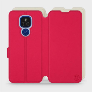 Etui Soft Touch do Motorola Moto E7 Plus - wzór Żywa czerwień z platyną