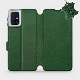 Etui ze skóry naturalnej do Samsung Galaxy M31s - wzór Green Leather