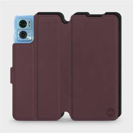 Etui Soft Touch do Motorola Moto E22 - wzór Matowy burgund z czernią