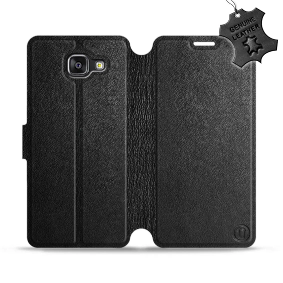 Etui ze skóry naturalnej do Samsung Galaxy A5 2016 - wzór Black Leather